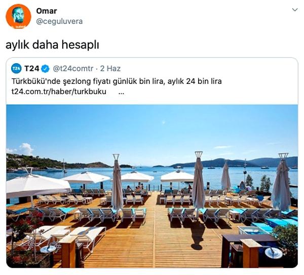 1. Bodrum Türkbükü'nde günlük 1000 tl aylık 24 bin tl'lik şezlong kiralama fiyatları dudak uçuklattı, sosyal medyada tepkiler çoğaldı.