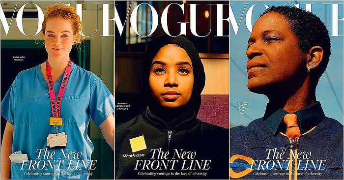 Ezberleri Bozmak İsteyen ‘Vogue’ Dergisi Kapak Fotoğrafına Ünlü Modeller Yerine Pandemi Boyunca Görev Yapan Emekçi Kadınları Koydu!