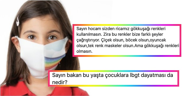 Olgunlaşma Enstitülerinin Çocuklara Özel Olarak Ürettiği Gökkuşağı Desenli Maskelere Gelen Akıl Almaz Yorumlar