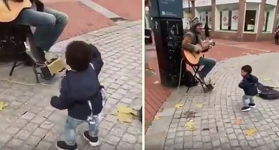Kendini Sokak Müzisyeninin Ritmine Kaptıran Çocuğun Muhteşem Anları