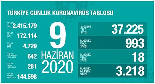 Yeni Vaka Sayısı 993: Türkiye'de Koronavirüs Nedeniyle Son 24 Saatte 18 Kişi Hayatını Kaybetti