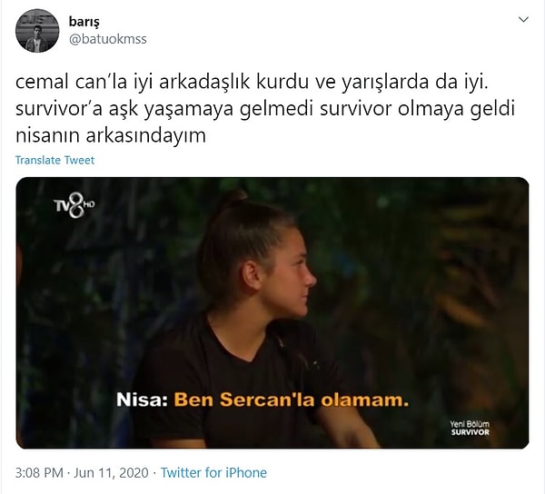 Bu konuda Nisa'nın üstüne gelindiğini düşünenler ise yarışmacının yanında olduğunu bu tweetlerle gösterdi.