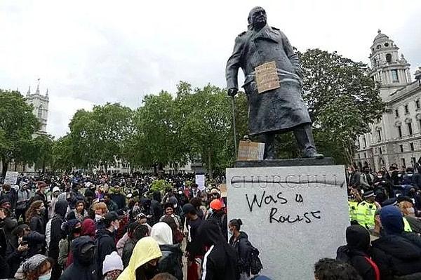 Churchill'in heykeline saldırı fitili ateşledi