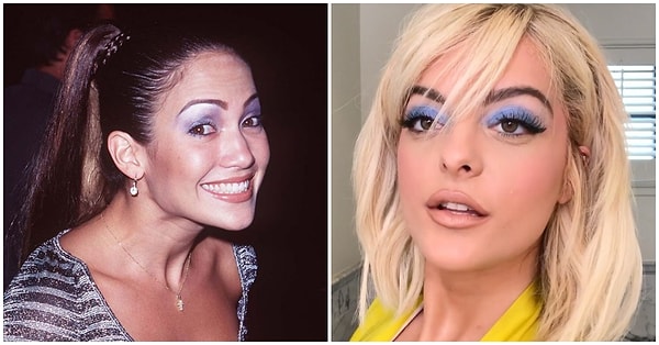 17. 90'larda mavi far göz kapaklarından kaşlara kadar bolca kullanılıp, herkesin çantasında bulunuyordu. Şu an bu tarz, simleri ve donuk görünümü hariç yeniden trend olmaya devam ediyor.