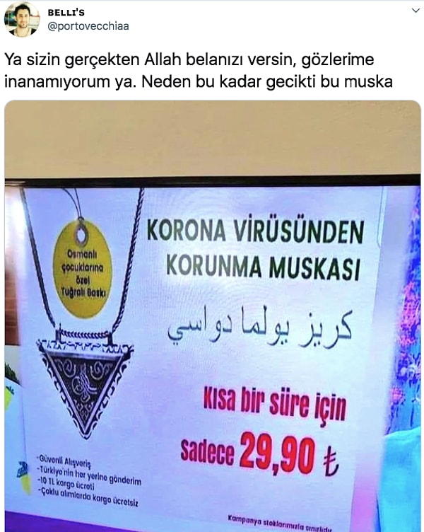 Twitter'daki kullanıcıların diline bile düştü bu muska olayı. Nasıl düşmesin? Durun daha bitmedi!