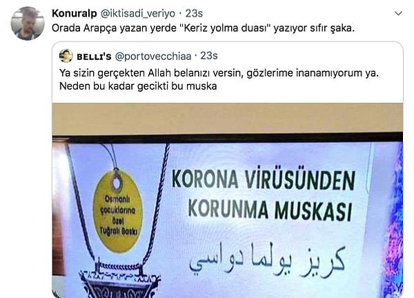 Sosyal medya polisleri bu işin yakasını bırakmayınca karşılaştıkları şey ağlanacak halimize güldürdü: Muskanın üzerinde Arapça harflerle KERİZ YOLMA DUASI yazdığı ortaya çıktı.