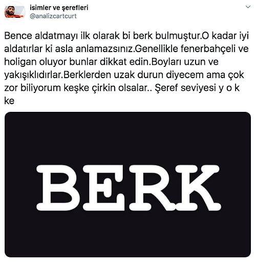 İsimlerden Yaptığı Tespitlerle Ne Şeref Ne De Karakter Bırakan Hesabın Birbirinden Komik Analizleri