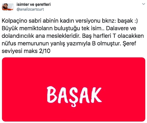 İsimlerden Yaptığı Tespitlerle Ne Şeref Ne De Karakter Bırakan Hesabın Birbirinden Komik Analizleri