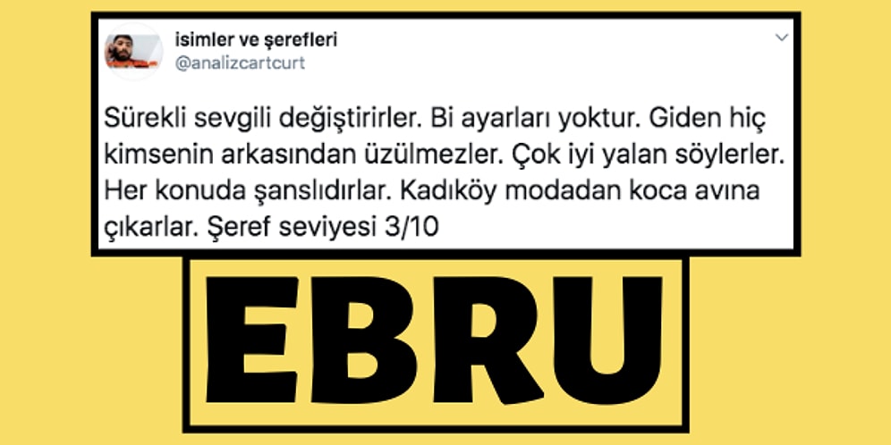 İsimlerden Yaptığı Tespitlerle Ne Şeref Ne De Karakter Bırakan Hesabın Birbirinden Komik Analizleri