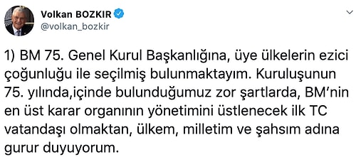 Birleşmiş Milletler 75. Genel Kurul Başkanlığı’na Volkan Bozkır Seçildi