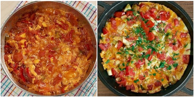 4. Soğansız Menemen / Soğanlı Menemen