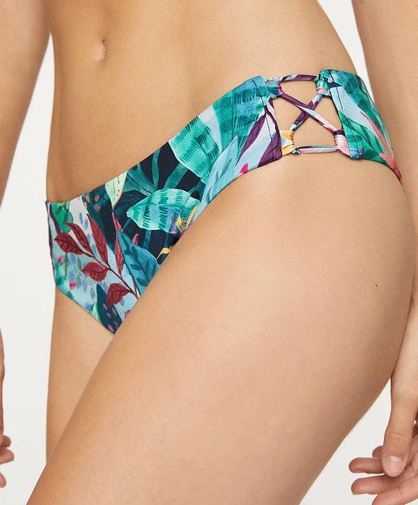 11. Tropikal desenli Brazilian bikini altı