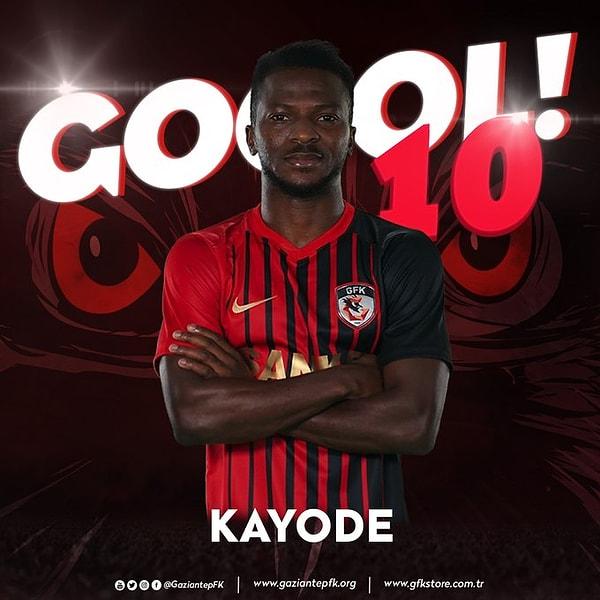 90+4.dakikada Gaziantep FK, Kayode'nin rövaşata golü ile durumu 3-3 yaptı.
