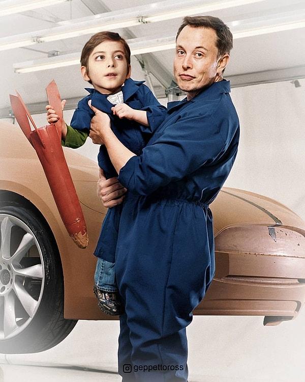 17. Elon Musk ilk kez çocuğuyla görüntülendi.