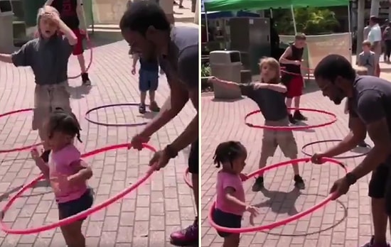 Babasının Desteği ile Hulahop Çeviren Ufaklığın Muhteşem Anları