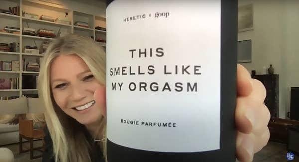 5. Jimmy Fallon'ın programına konuk olan oyuncu Gwyneth Paltrow geçtiğimiz yıllarda çıkardığı vajina kokulu mumdan sonra şimdi de orgazm kokulu mumunu tanıttı.
