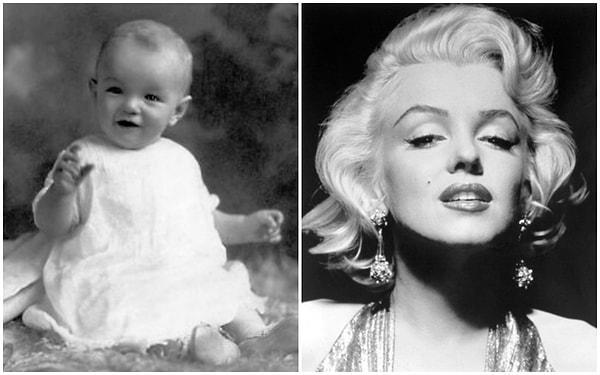 10. Amerikalı ünlü oyuncu ve model Marilyn Monroe. Bir insan çocukken en fazla bu kadar tatlı olabilir!