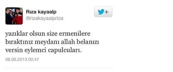 Kayaalp Taksim Gezi Parkı eylemleri sırasında attığı tweet’ler nedeniyle FILA'dan ceza almıştı