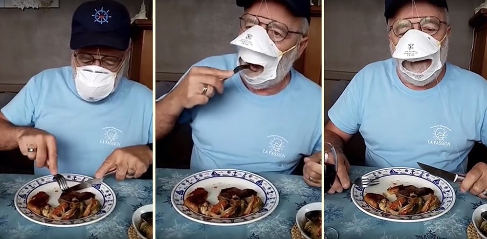 Yüzden Çıkarmadan Yemek Yenilebilecek Maske İcat Eden Adam