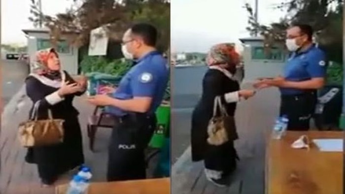 Maskesiz Dolaştığı İçin Kendisini Uyaran Polisi Pişman Eden Kadın