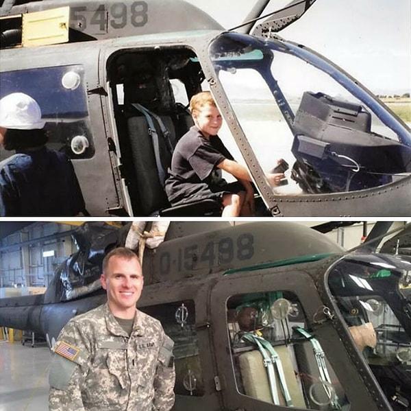 26. ''Bu adam küçük bir çocukken helikoptere binip bu fotoğrafı çektirmiş, büyüdüğünde de pilot olup ve aynı helikopteri kullanmış.''