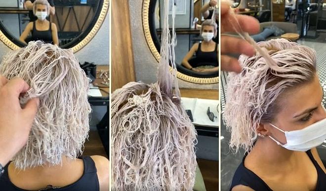 Yanlış Uygulama Sonucu Saçı Mahvolan Kadının İzlerken İçinizin Acıyacağı Görüntüleri