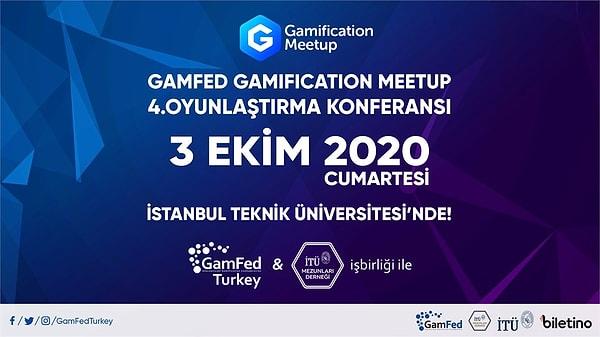 8. Gamification Meetup, 3 Ekim 2020 Cumartesi günü İTÜ Mezunlar Derneği ve Gamfed Türkiye Gönülleriyle İstanbul Teknik Üniversitesi Maçka Kampüsü Mustafa Kemal Amfisinde 4. kez oyun ve oyunlaştırma meraklılarını buluşturuyor.