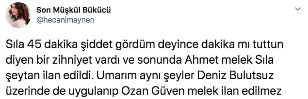 Deniz Bulutsuz'un beyan ettiği bu şiddet olayında da ne yazık ki sorgulanan kadın oldu.