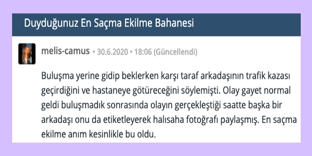 Duydukları En Saçma Ekilme Bahanelerini Paylaşarak Hem Şaşırtan Hem Güldüren dio'cular