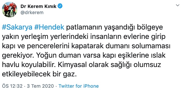 Kızılay başkanı Kınık: 'Dumanın solunmaması gerekiyor'