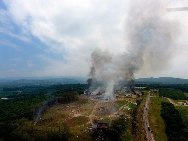 Patlama sonrası fabrikanın havadan fotoğrafları 📷