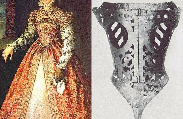 M.S. 1550: Saray kadınları, kendilerinden daha ağır olan çelik korseler giyerlermiş.