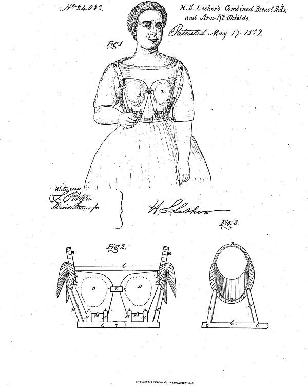 1859: Henry S. Lesher ilk sütyen benzeri giysi patentini alındı.