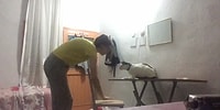 Görme Engelli Kedisine Çıktığı Masadan İnmeyi Öğreten Müthiş İnsan