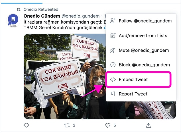 İsteyen herkes tweetlerinizi embedleyerek/sitesine gömerek sizden izin almadan kullanabilir. Twitter'ın 'Hizmet Şartları ve Gizlilik Politikası' bu durum hakkında şöyle diyor: