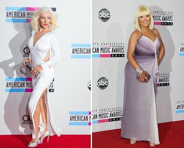 15. Christina Aguilera hamilelikte aldığı 35 kiloyu diyetle ve emzirerek kısa bir sürede vermişti.