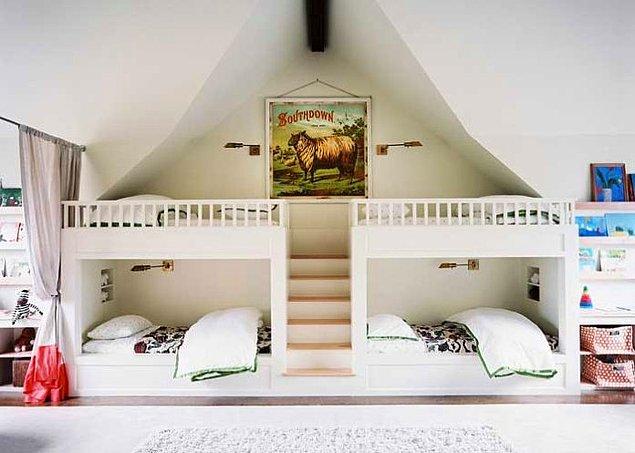 8. Kalabalık aileler için ideal bir oda :)