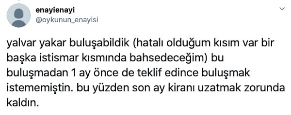 Öykü isimli kız çocuğu daha 14 yaşındayken kendisinden yaşça çok çok büyük olan 'enayi' isimli kişi, Öykü'nün duygularına karşılık vermemesi üzerine bu uzun flood'u oluştururken ne kişilik hakkı bırakıyor ortada ne özel hayatın gizliliği...