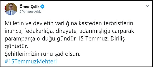 Pek çok AKP'li isim videoyu paylaşarak 15 Temmuz'da yaşamını yitirenleri andı 👇