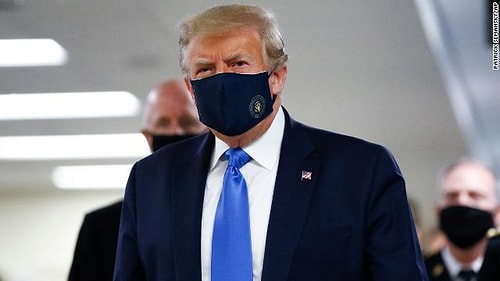 Günlük 70 Bin Yeni Vakanın Görüldüğü ABD'de Trump İlk Defa Maske Taktı