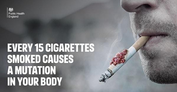 Unutmayın içtiğiniz her 15 sigara, vücudunuzda 1 mutasyona neden oluyor!