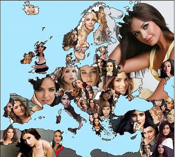 21. Farklı ülkelerdeki en güzel kadınların yer aldığı son haritamız ise adeta bir görsel şölen niteliğinde!