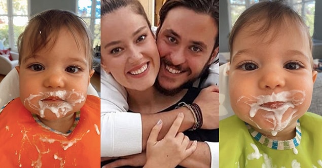 9. Pelin Akil ve Anıl Altan çiftinin ikiz bebekleri Alin ve Lina hık demiş de anne babasının burnundan düşmüş.