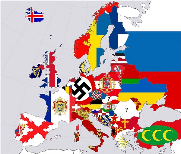 7. Флаг крупнейших государств, созданных европейскими странами