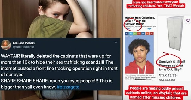 Doğrulama platformu Snopes da yine bu iddianın doğru olmadığını ortaya koyan bir analiz yayımladı. Analizde, her yıl kaçırılan 800 bin çocukla satılan ürün isimleri arasında bir benzerliğin bulunmasının normal olduğu belirtiliyor.