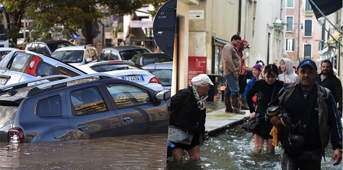 İtalya'da Dün Meydana Gelen ve 2 Kişinin Ölümüne Yol Açan Sel Felaketinden Dehşet Verici Manzaralar