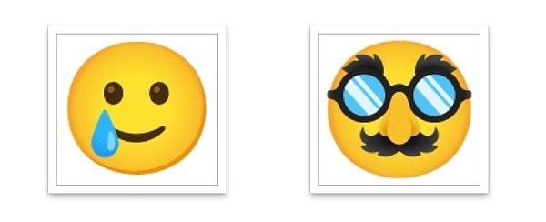 Yeni gelen emojiler de var tabii. Surat ve duygu ifadeleri: