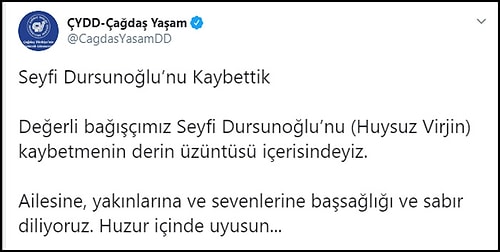 Seyfi Dursunoğlu, Tüm Mal Varlığını Çağdaş Yaşamı Destekleme Derneği'ne Bağışlamış