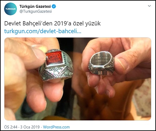 Bahçeli, Koleksiyonuna Eklediği Ayasofya Temalı Yeni Yüzüğünü Paylaştı