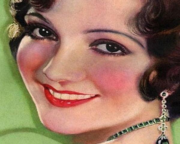 Şimdiki makyaj uygulamaları keskin bir yüz ortaya çıkarmaya yönelik iken 1920'li yıllarda yuvarlak uygulanmış allıklar modaydı.